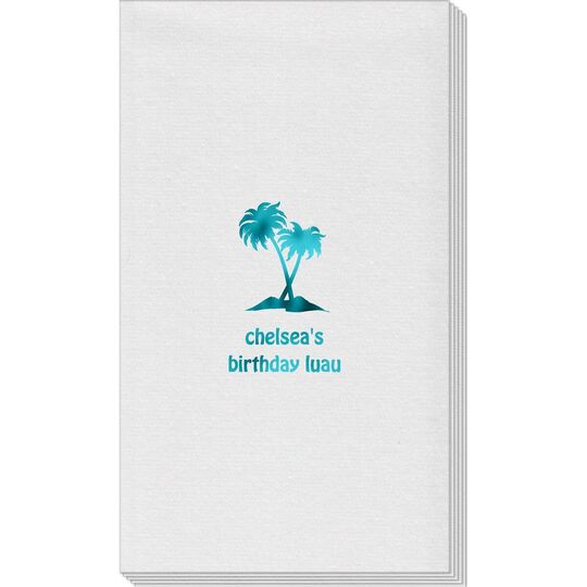 Palm Trees Linen Like Guest Towels